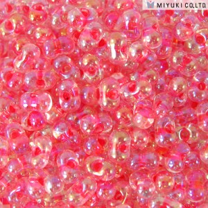 Miyuki Berry Beads 2,5x4,5mm BB0276 Crystal Lt Strawberry inside colorlined rainbow ca 9gr
